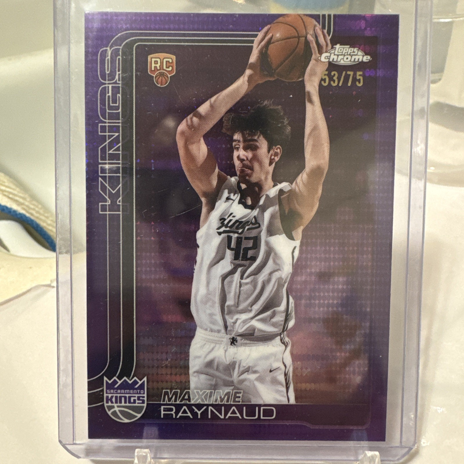 2025 Topps Chrome Maxime Raynaud Purple Wave Refractor /75 #293 RC Kings