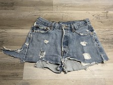 Vintage Levis 501 Cut Off Shorts Sz 30 Destroyed Thrashed Cheeky Aftermarket Tag