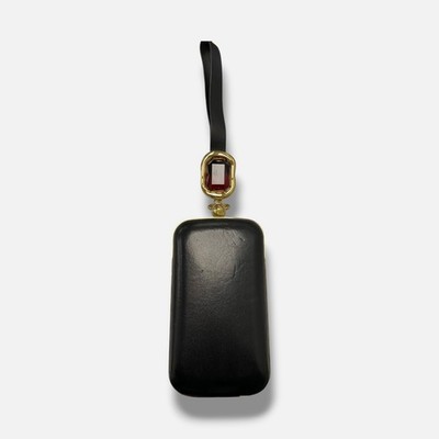 Givenchy Women's Black Leather Show Crystal-Embellished Minaudière Clutch Bag