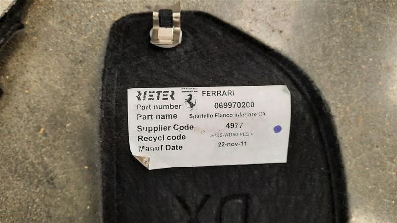 2012 FERRARI CALIFORNIA F149 OEM REAR TRUNK CARPET TRIM INTERIOR SET