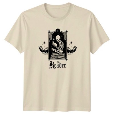 The Reader Gothic Skelett Buch T-Shirt Dark Academia Literatur