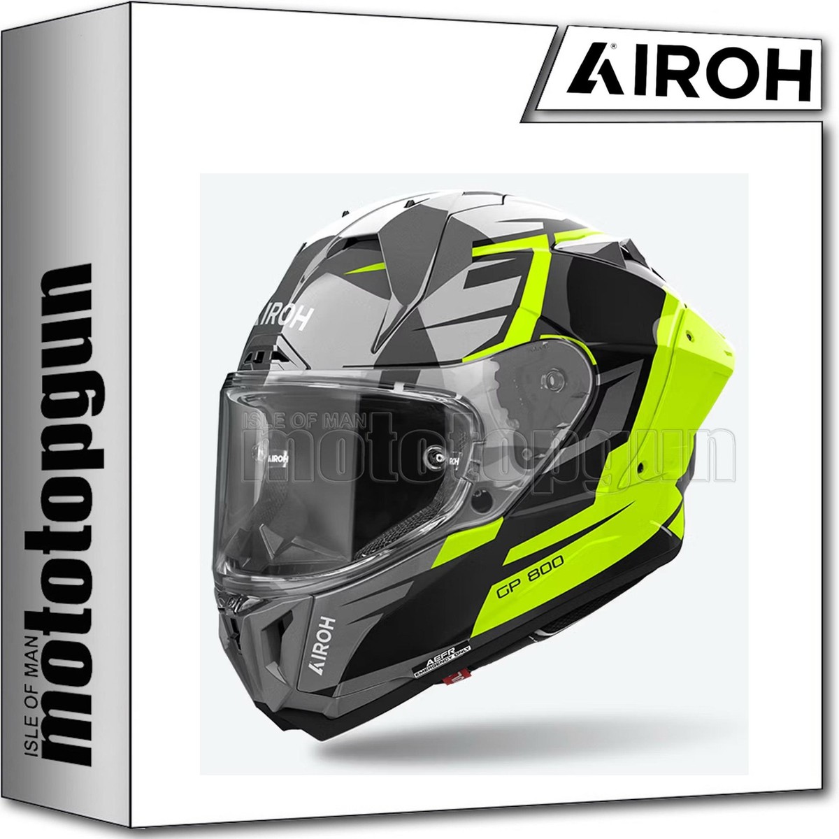 AIROH HELMET FULL-FACE MOTORBIKE GP8MA31 GP800 MASTER YELLOW GLOSS XL