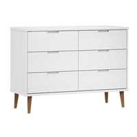 Schubladenschrank Weiß 113X40X80 Cm Massivholz Kiefer Anrichte Kommode Sideboard