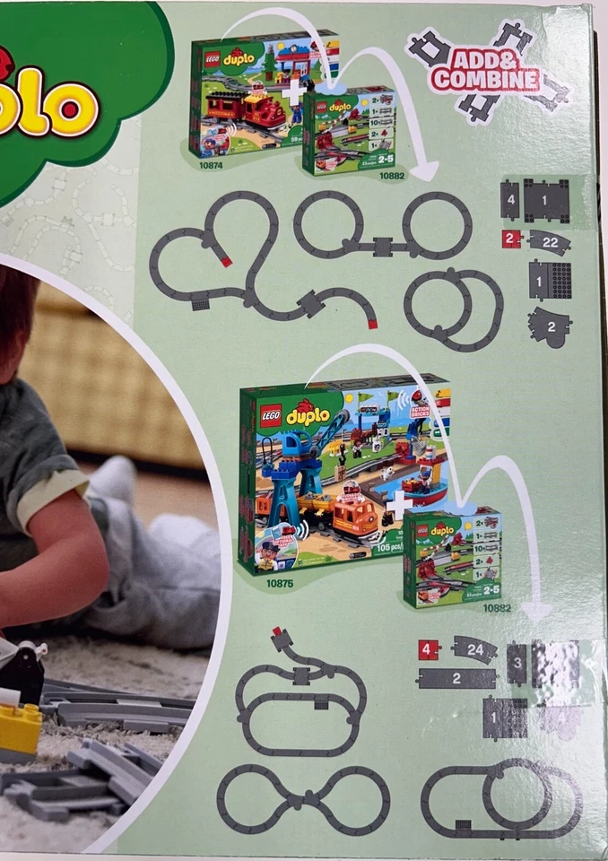 New / Factory Sealed - LEGO DUPLO 10882 Train Tracks - 23 pcs - RETIRED - Image 4 of 4