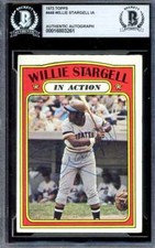 Willie Stargell Beckett BAS Vintage Signed 1972 Topps In Action Autograph