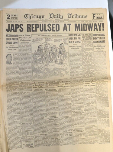 1946 World War II Chicago Tribune 12 Front Page compilation - 1939-1945 READ DES - Picture 4 of 12