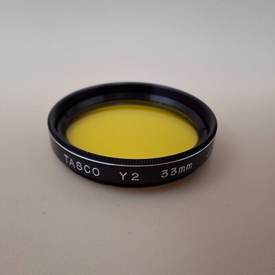 Tasco 33 mm Y2 seltener gelber Einschraubfilter mit Koffer. (refB)