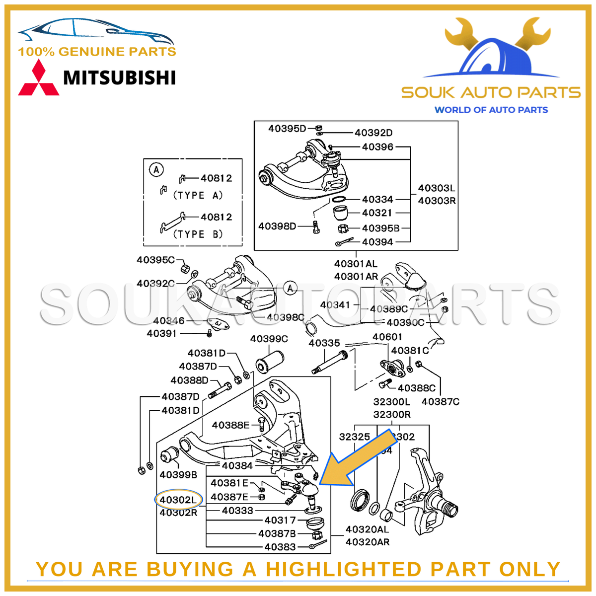MR296269 Genuine Mitsubishi BALL JOINT KIT, FRONT SUSPENSION