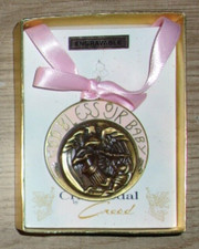 Creed Baby Collection Bronze Crib Medal God Bless Our Baby Engravable Pink NEW