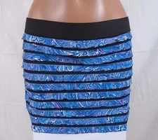 Sauvage Retro Swirl Multi-Tiered Skirt Cover-Up Multi-Color X-Small #657L