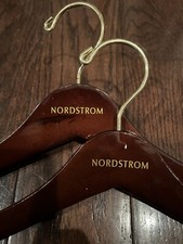 Set of 2 NORDSTROM Clothes Pants Shirt Coat Jacket Suit Wood Wooden Hangers
