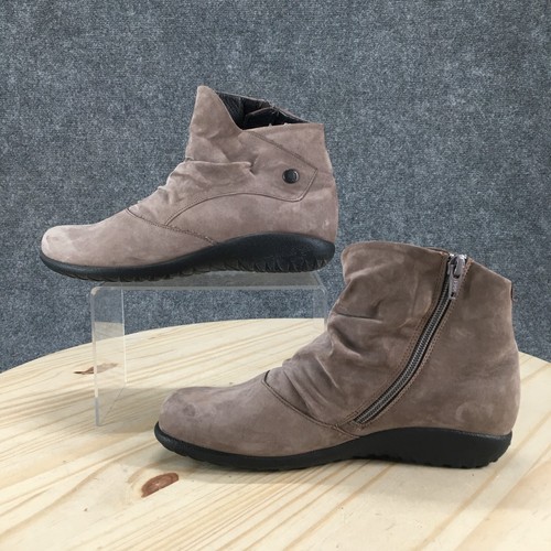Naot Boots Womens 38 Kahika Ankle Bootie Gray Side Zip Casual Round Toe Comfort - Picture 2 of 19