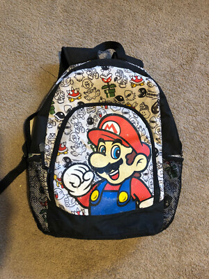 Nintendo Super Mario Brother Vintage Style Back Pack Rare Used