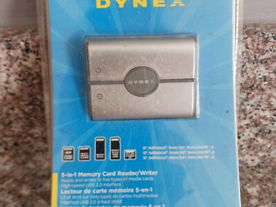 Dynex DX-CR501 External USB 5-in-1 Multi Memory Card Reader/Writer Universal New