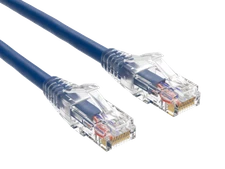 3ft Cat6 Ethernet Patch Cable with Clear Boot, UTP, Pure Bare Copper, Blue
