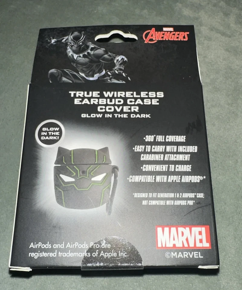 BLACK PANTHER AVENGERS True Wireless Earbud Case Cover glow In The Dark/Air Pods - Изображение 3 из 4