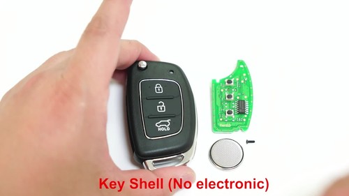 Replacement Remote Flip Key Fob Case For Hyundai I10 I20 I40 IX35 Santa 3 Button - Video 1 of 1