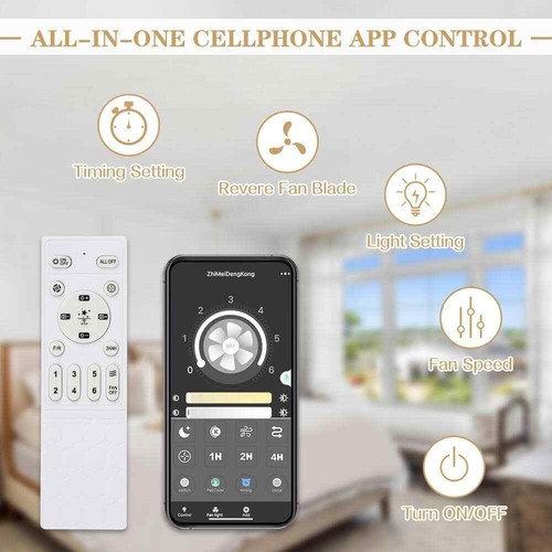 Bella Depot 20 in Crystal White Ceiling Fan LED Light Fandelier w/ Remote  - Picture 5 of 10