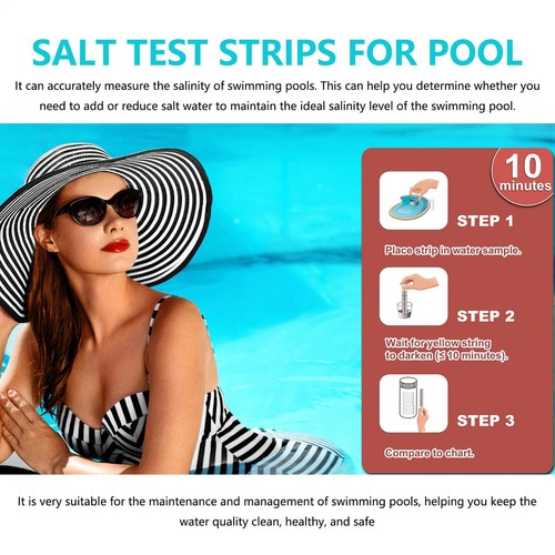 Water Test Strips Swimming Pool Saltwater Detection Strips for Spa, Swimming Poo - Picture 4 of 12