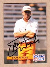 Sam Wyche (DEC) signed 1992 Pro Set card #342-Tampa Bay Buccaneers-Head Coach