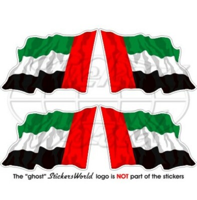 UNITED ARAB EMIRATES Abu Dhabi Waving Flag 50mm Stickers x4