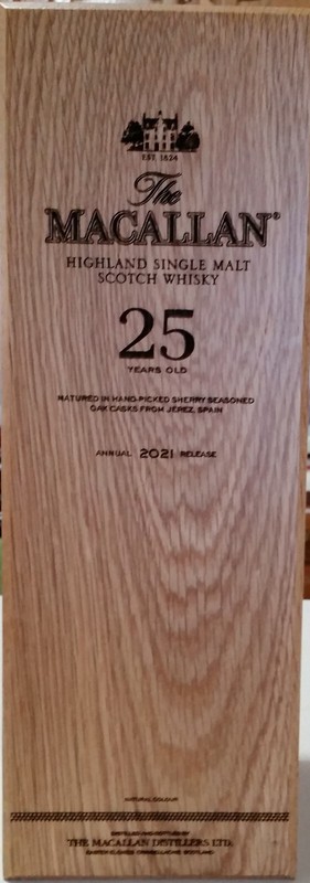 Macallan 25 YO Empty Bottle and Box - 2021, Sherry Oak Cask.