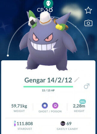 shiny halloween gengar pokemon go from 2020 and instant ￼￼ delivered