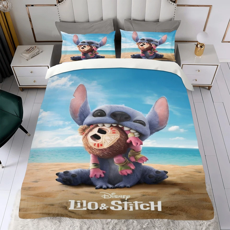 3Pcs Bedding Sets Lilo & Stitch Duvet Cover Sets All Season for Kids Lightweight - Image 4 of 4