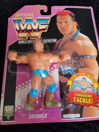 Wwf Hasbro Moc Tatanka Series 9 purple card Good C...