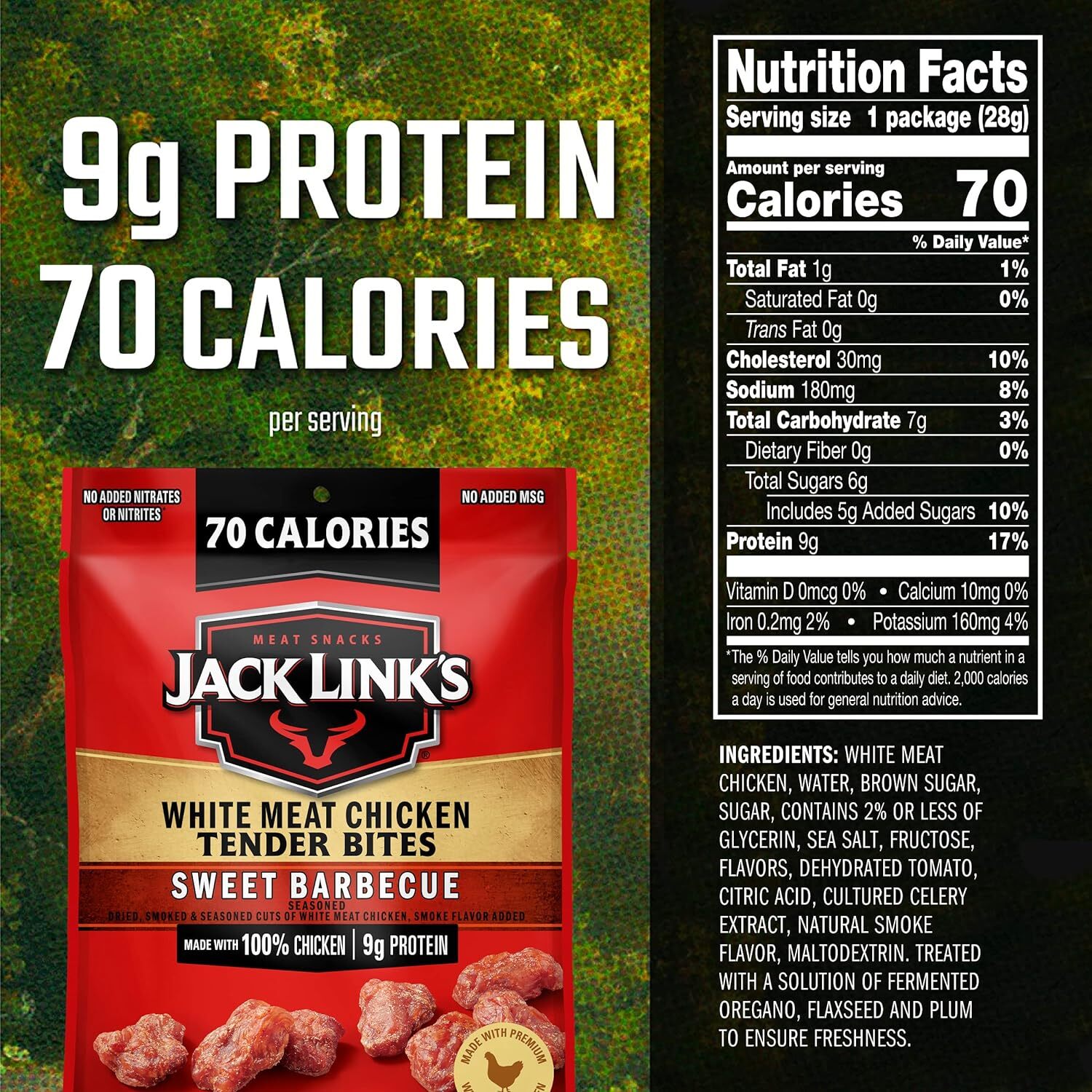 Jack Link's Chicken Tender Bites, Sweet BBQ, Bulk Pack 1oz (Pack of