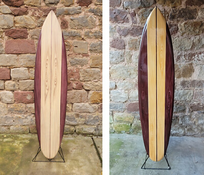 SU-180-N15D-/ Dekosurfboard 180 cm aus Holz Surfbrett beidseitig lackiert surfen