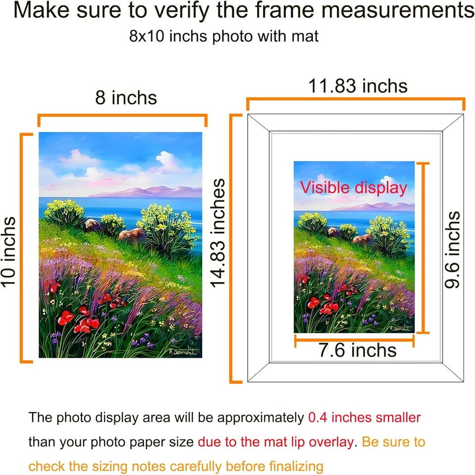11X14 Picture Frame Set of 6, Fits 8X10 with Mat or 11X14 without Mat - Image 3 of 4
