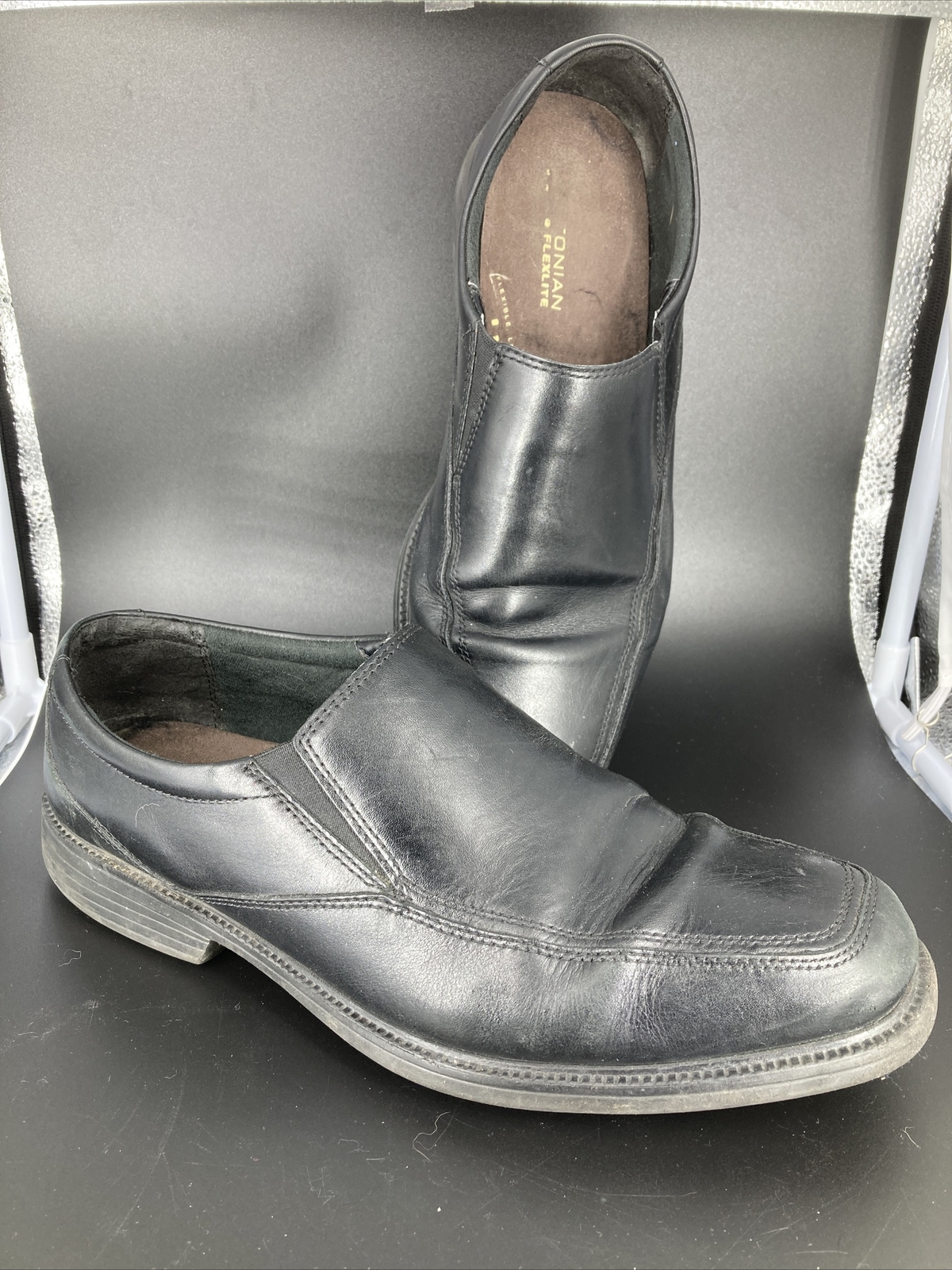 SAOLA MOCASSINI ELEGANTI BOSTONIAN 2POD COMFORT DA UOMO IN PELLE NERA MOCASSINI TAGLIA 10 5 W