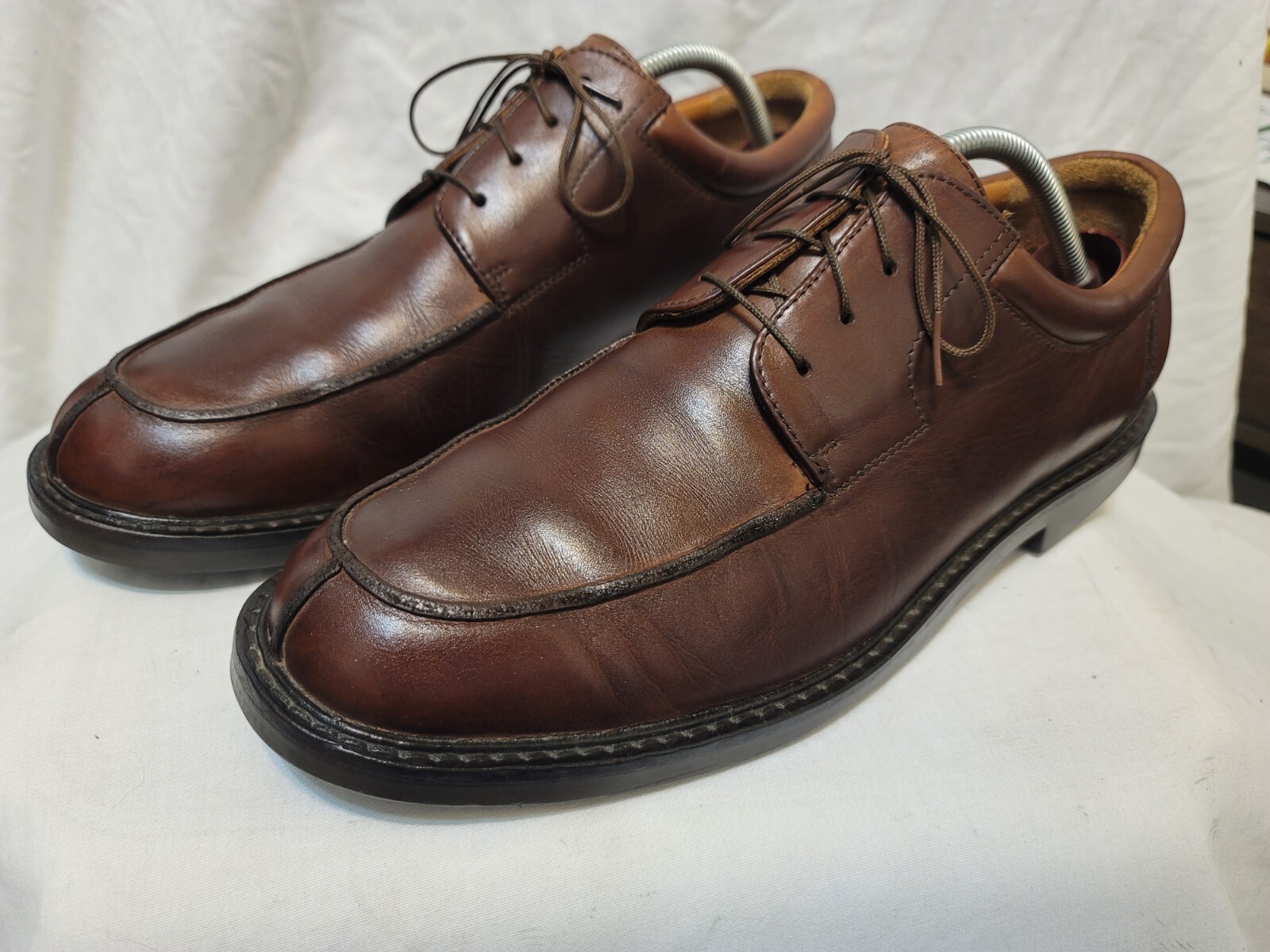 Johnston & Murphy Solid Brown Split Moc Toe Lace … - image 2