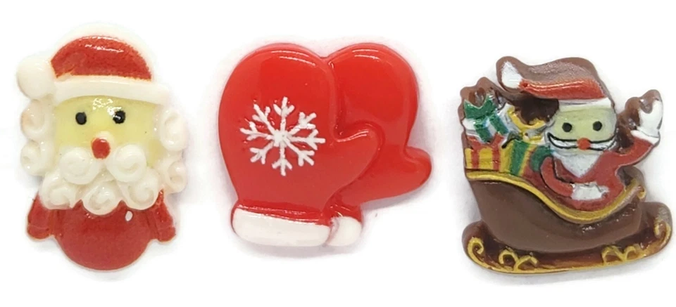 Christmas Icon Thumb Tacks - 15 Handmade Resin Holiday Theme Bulletin Board Pins - Image 2 of 4