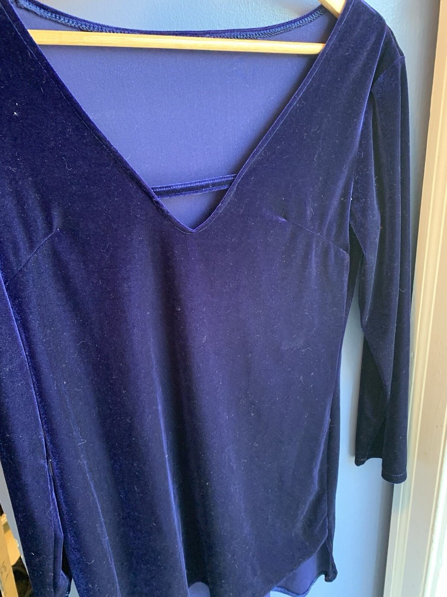 Blue Velvet Tunic Dress - Long Sleeve - XL | eBay