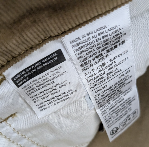 Levi's 726 Flare Corduroy Jeans Pants Size 27x32 Women's Brown Mid Rise Nwt - Picture 10 of 11