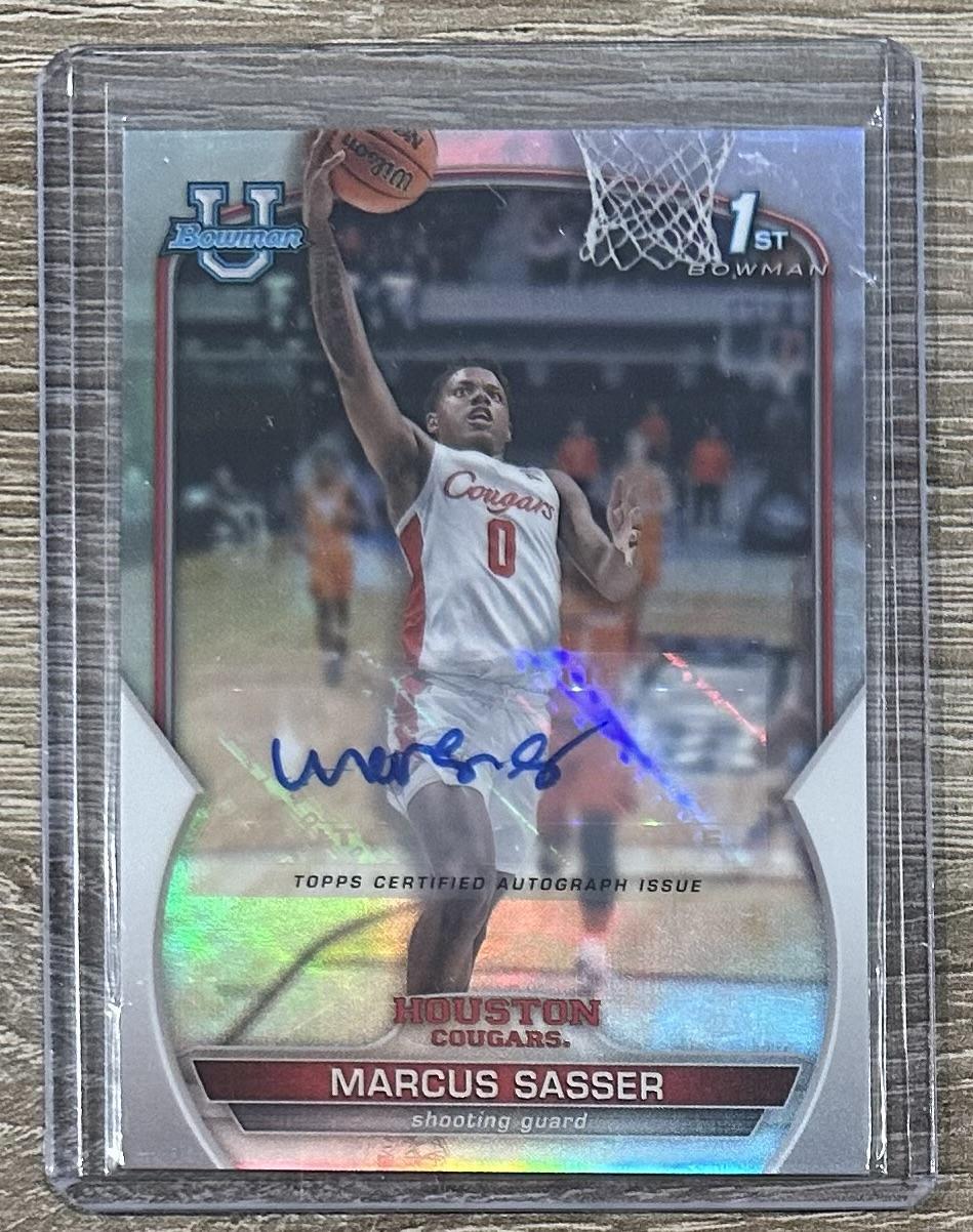 2022-23 Bowman University Chrome #93 Marcus Sasser Refractor AUTO #/499