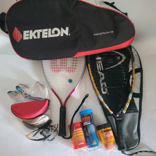 Lot of Racquetball Equipment 2 Racquets, 3 Ca...