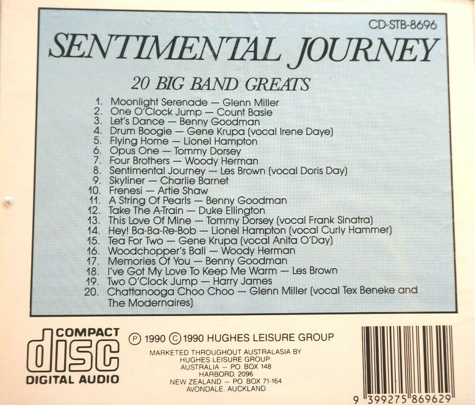 Sentimental Journey - 20 Big Band Greats - CD, en muy buena condición Foto 2 de 2