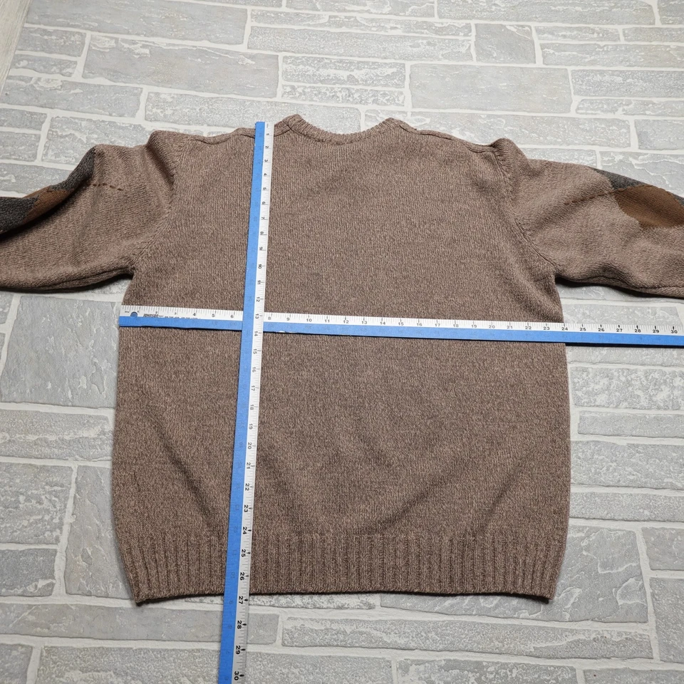 Suéter Fusion Para Hombre Grande Marrón Mezcla de Lana Argyle Grampa Cuello Redondo Foto 4 de 4