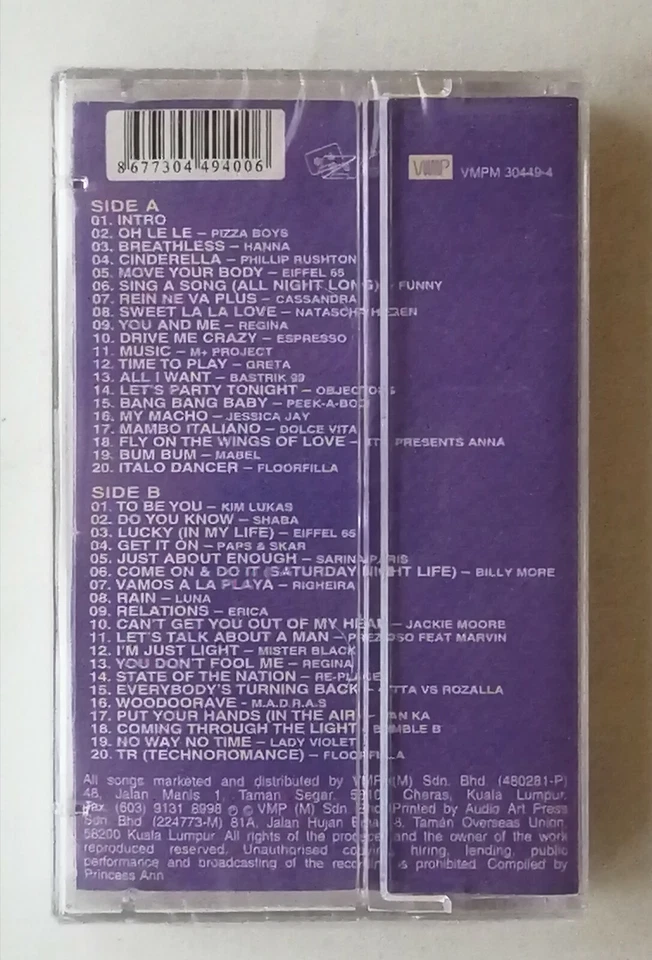 40 Best Euro Hit Limited Non-Stop Rare Malaysia Cassette Tape New Sealed - Image 2 of 3