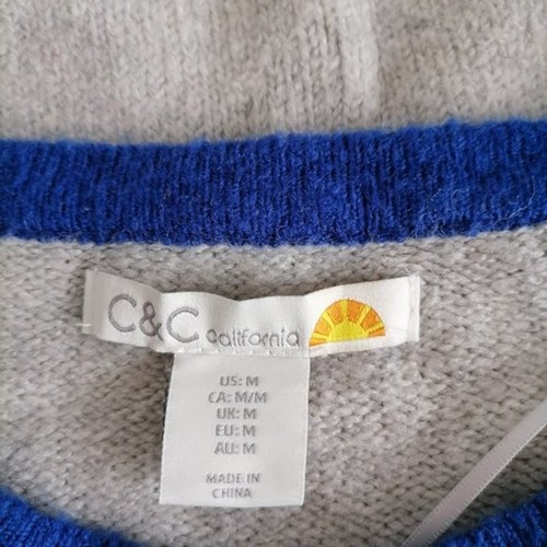 C&C California Women's Gray Blue Stripe Sweater Size M - Picture 5 of 6