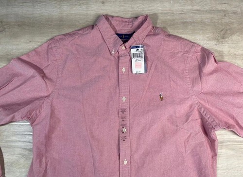 NWT Polo Ralph Lauren Mens Shirt Pink XXL Slim Fit Oxford Button Up Long Sleeve - Picture 2 of 6