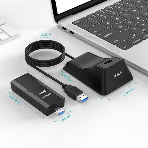 USB 3.0 Wi-Fi 6 Adapter Laptop PC Dual Band Wireless 1m Cable Extension Stand - 第 6/8 張圖片