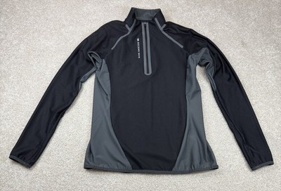 Second Skin Women's MEDIUM Compression 1/4 Zip Pullover Top Black Activewear