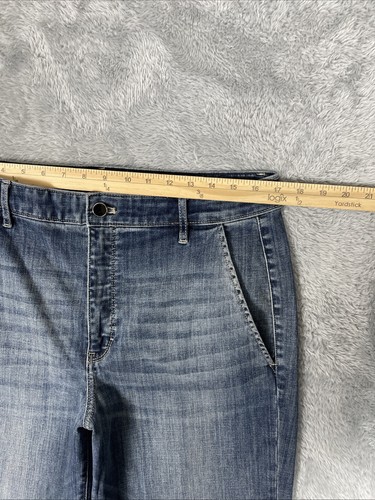 White House Black Market Denim Pants Womens 14 Wide Leg Extra High Everyday Soft - Picture 4 of 12