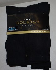 Gold Toe Men's GOLDTOE 6 Pack Extended Size 12-16 Shoe Crew Socks