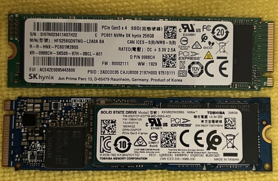 ②TOSHIBA M.2 NVMe 256GB ×3本セット Toshiba KSG60ZMV256G - 256GB M.2 2280 SATA III NGFF Solid State SSD