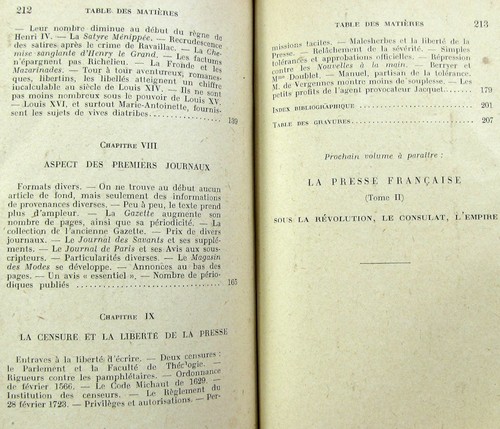 La presse française Tome I Des origines à la Révolution 1943 Fernand Mitton - Imagen 6 de 15